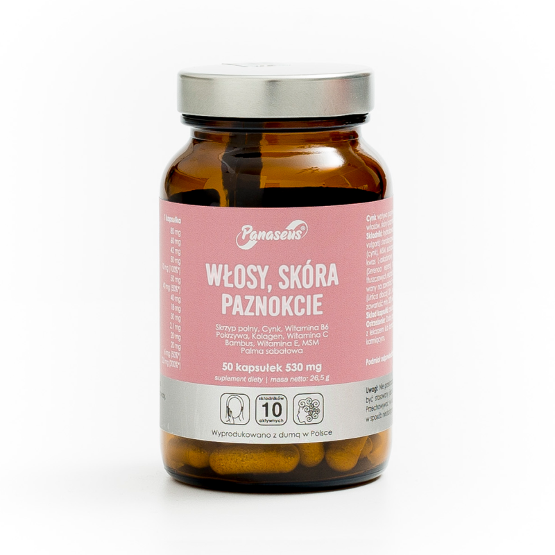 Włosy skóra paznokcie - 50 kapsułek - Panaseus