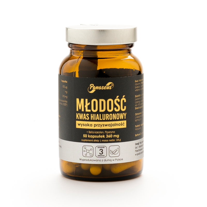 Kwas hialuronowy Młodość - 50 kapsułek - Panaseus