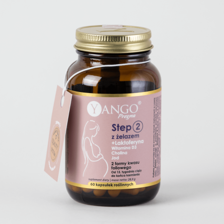 Yango Pregna Step 2 + Żelazo - Suplement dla kobiet w ciąży i karmiących - 60 kapsułek - YANGO
