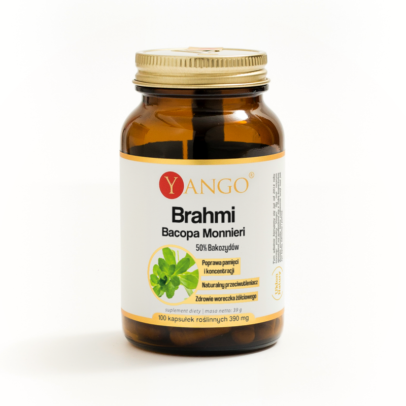 Brahmi - ekstrakt 50% bakozydów - 100 kaps.