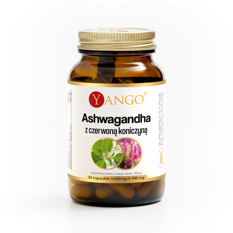 Ashwagandha z czerwoną koniczyną - 90 kaps.