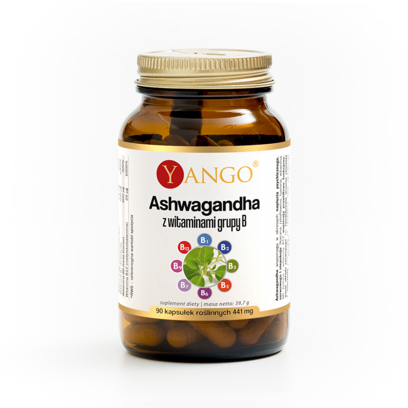Ashwagandha z witaminami grupy B - 90 kaps.