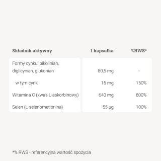 Cynk 3 formy + wit. C + selen – 90 kaps.