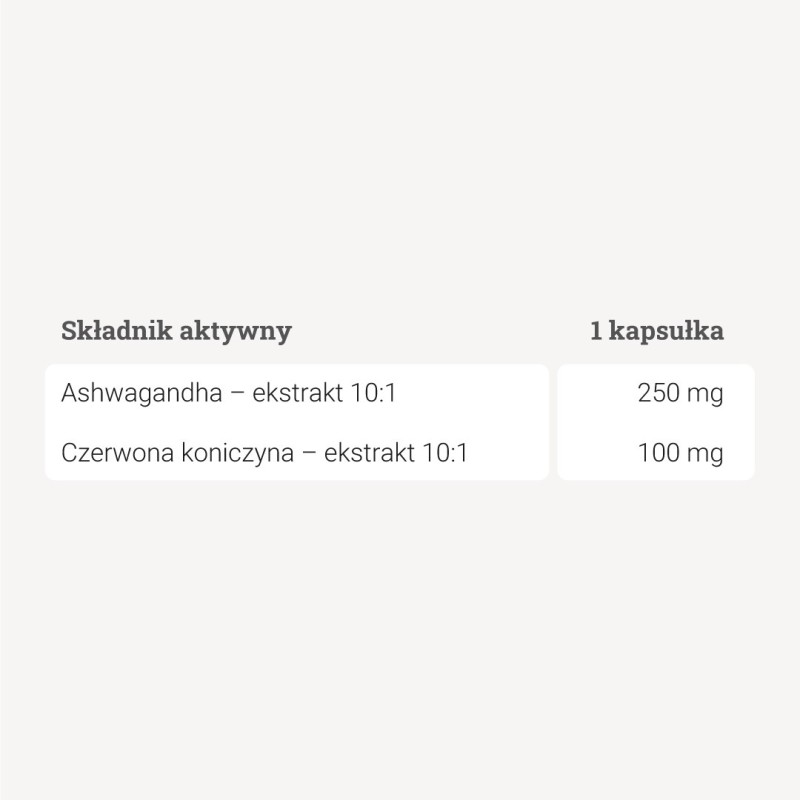 Ashwagandha z czerwoną koniczyną - 90 kaps.