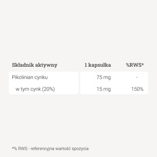 Cynk – forma organiczna – 90 kaps.