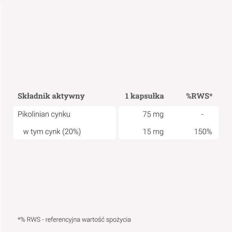 Cynk – forma organiczna – 90 kaps.