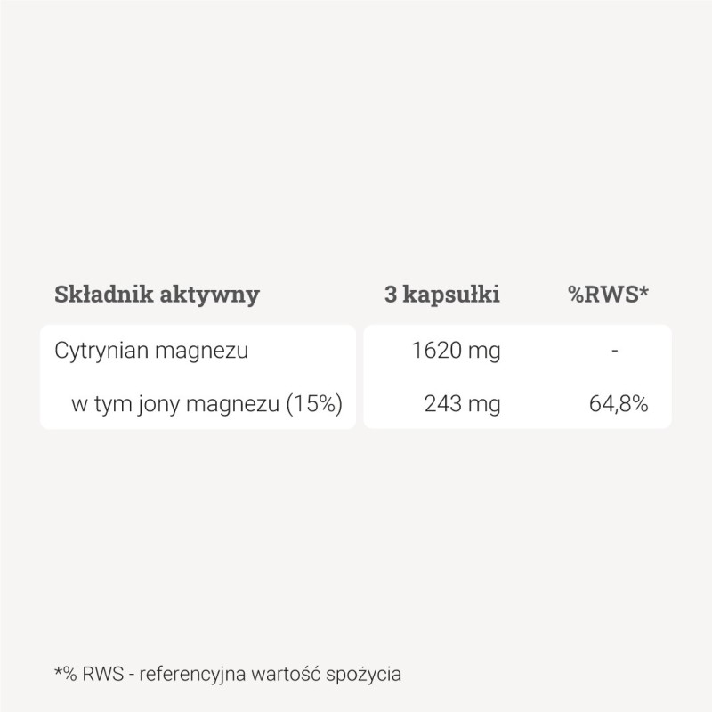 Cytrynian Magnezu – 90 kaps.