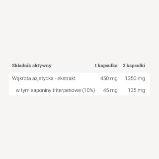 Gotu kola – ekstrakt 10% saponin triterpenowych – 100 kaps.