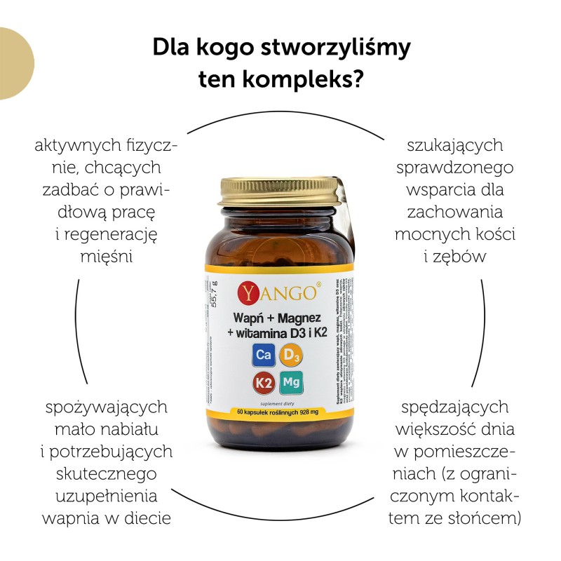 Wapń + magnez + witamina D3 i K2 – 60 kaps.