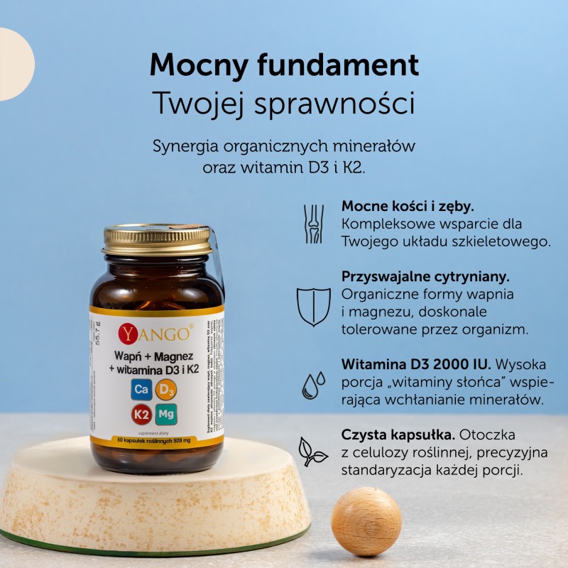 Wapń + magnez + witamina D3 i K2 – 60 kaps.
