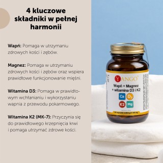 Wapń + magnez + witamina D3 i K2 – 60 kaps.