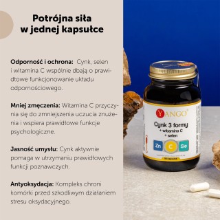 Cynk 3 formy + wit. C + selen – 90 kaps.