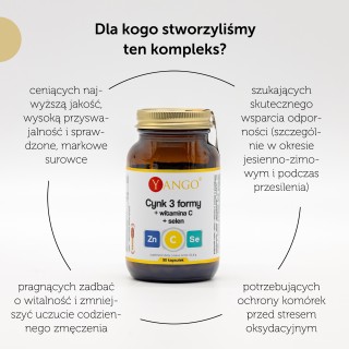 Cynk 3 formy + wit. C + selen – 90 kaps.