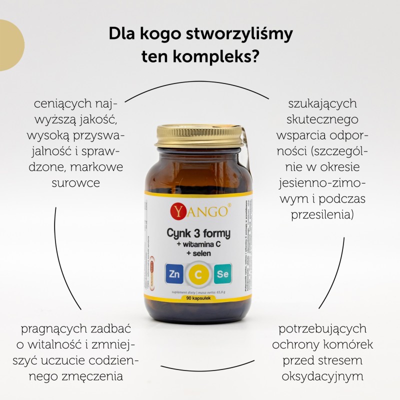 Cynk 3 formy + wit. C + selen – 90 kaps.