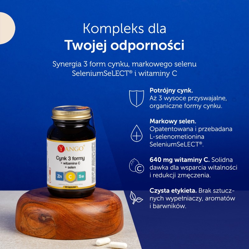 Cynk 3 formy + wit. C + selen – 90 kaps.