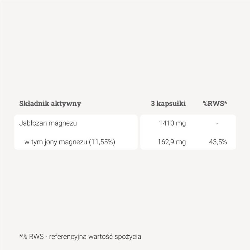 Jabłczan magnezu – 90 kaps. Jabłczan magnezu – 90 kaps.