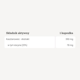 Kasztanowiec - 20% escyny - 60 kapsułek