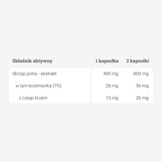 Krzem - ekstrakt ze skrzypu polnego - 90 kaps. Krzem - ekstrakt ze skrzypu polnego - 90 kaps.