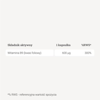Kwas foliowy (witamina B9) – 90 kaps. Kwas foliowy (witamina B9) – 90 kaps.