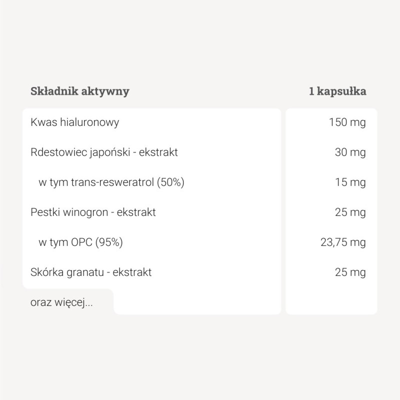 Kwas Hialuronowy Pro-Beauty™ – 90 kaps. Kwas Hialuronowy Pro-Beauty™ – 90 kaps.