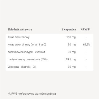 Kwas hialuronowy na stawy – 90 kaps. Kwas hialuronowy na stawy – 90 kaps.