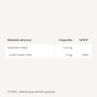 Miedź – forma organiczna – 90 kaps.