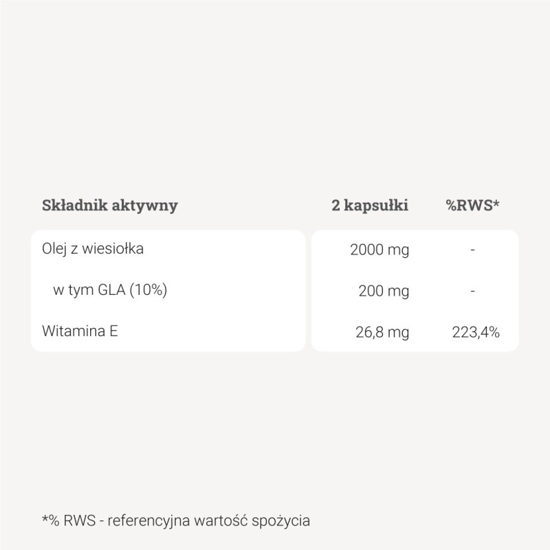 Olej z wiesiołka - 60 kapsułek Olej z wiesiołka - 60 kapsułek