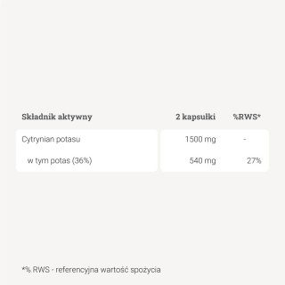 Potas – forma organiczna – 90 kaps.