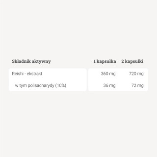 Reishi – ekstrakt 10% polisacharydów – 90 kaps.