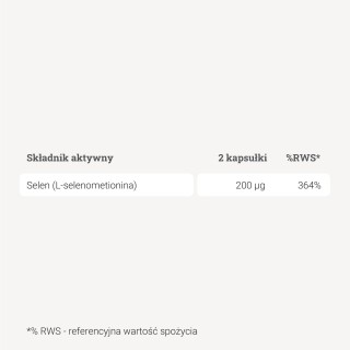 Selen forma organiczna - 90 kaps. Selen forma organiczna - 90 kaps.