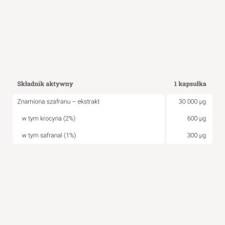 Szafran – ekstrakt ze znamion – 60 kaps.