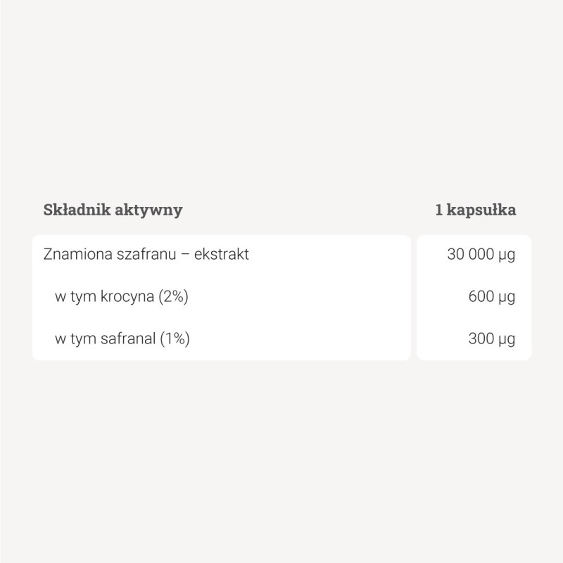 Szafran – ekstrakt ze znamion – 60 kaps.