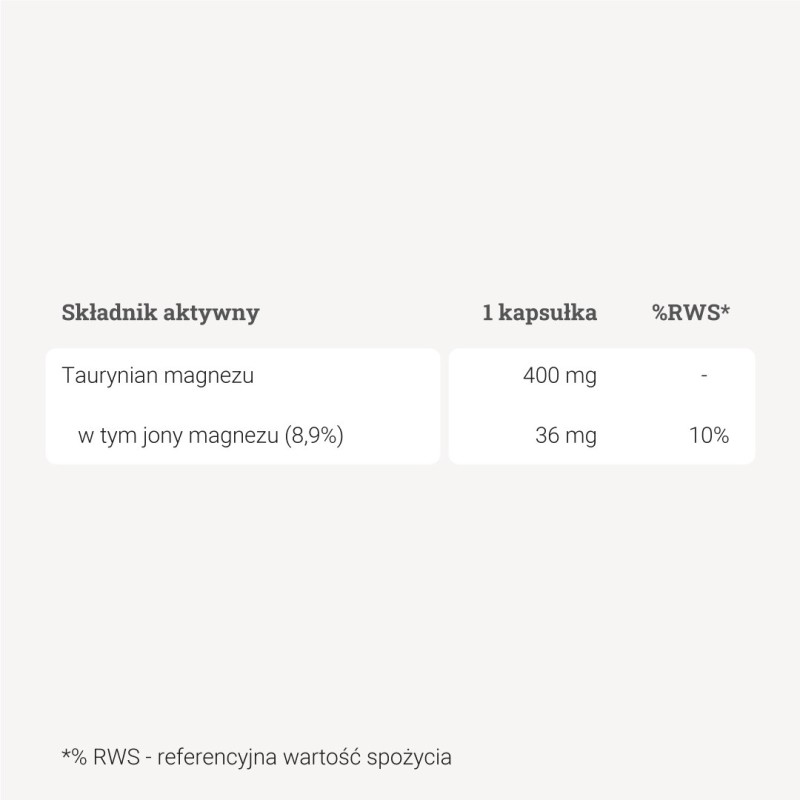 Taurynian magnezu – 60 kaps.