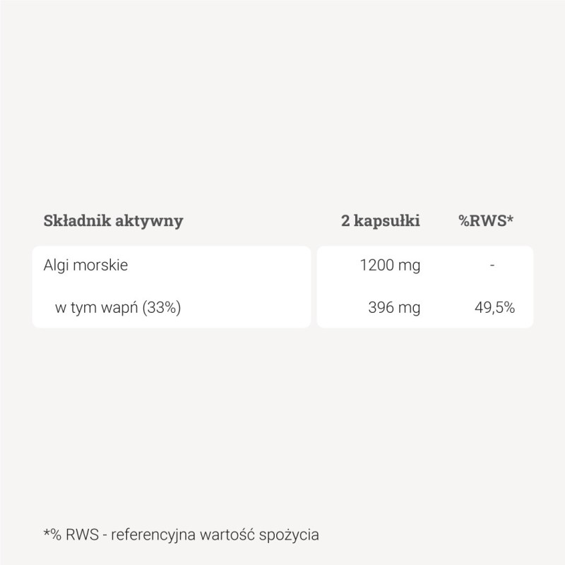 Wapń z Alg Czerwonych - 90 kapsułek Wapń z Alg Czerwonych - 90 kapsułek