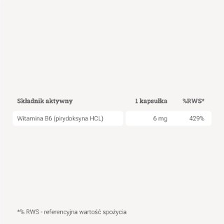 Witamina B6 – 90 kaps. Witamina B6 – 90 kaps.