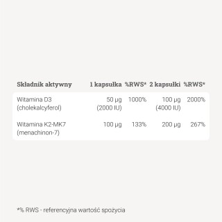 Witamina D3 + K2 mk-7 – 90 kaps. Witamina D3 + K2 mk-7 – 90 kaps.