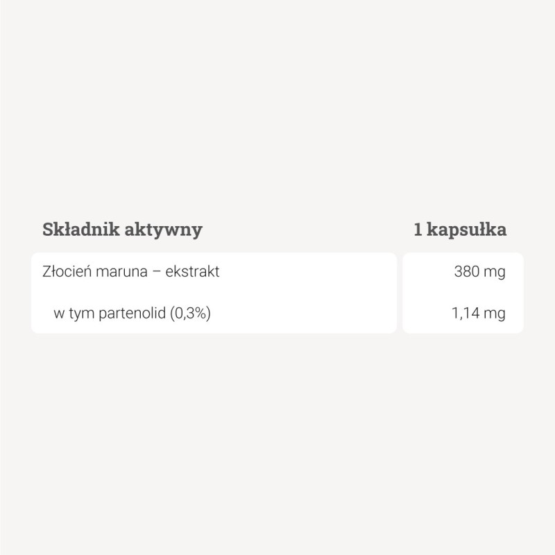 Złocień maruna – ekstrakt – 90 kaps. Złocień maruna – ekstrakt – 90 kaps.