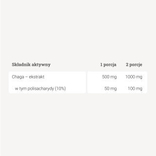 Chaga - ekstrakt 10% polisacharydów - 50 g