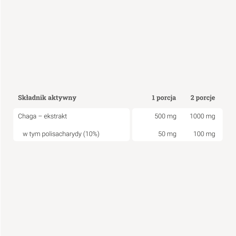 Chaga - ekstrakt 10% polisacharydów - 50 g