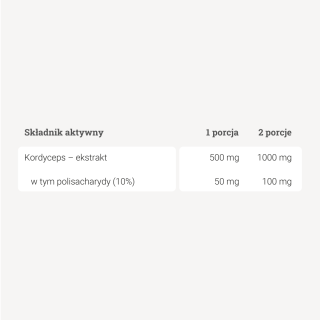 Kordyceps - ekstrakt 10% polisacharydów - 50g