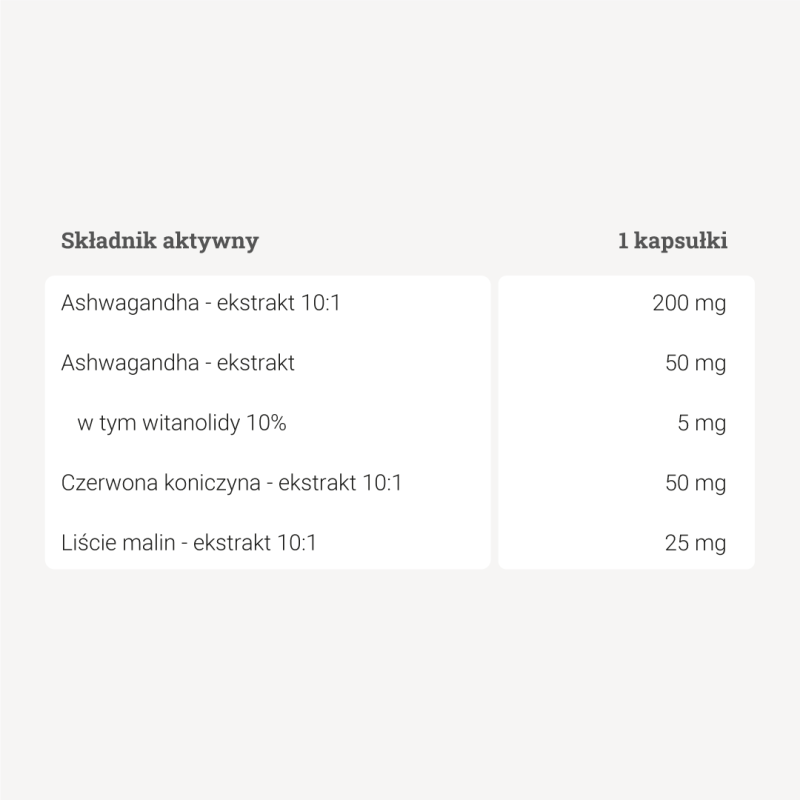 Ashwagandha Dla Kobiet - 50 kaps. Ashwagandha Dla Kobiet - 50 kaps.
